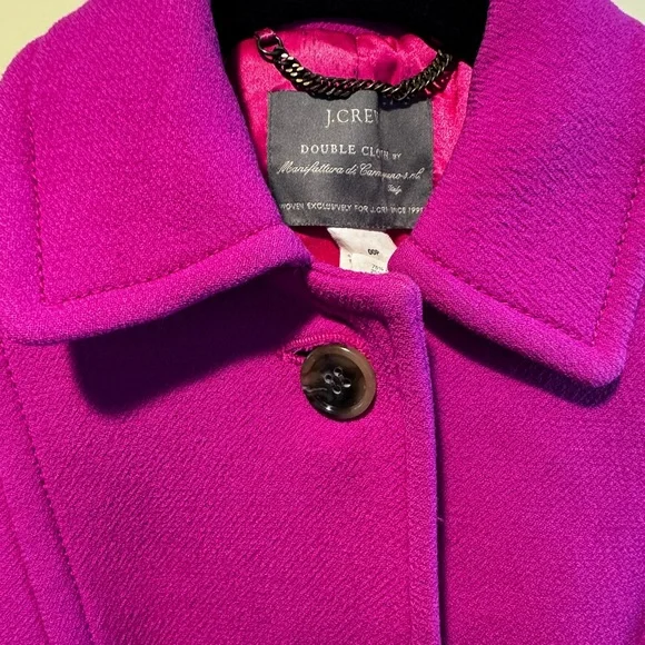 J. Crew Double Cloth Vibrant Pink Coat with Thinsulate - Picture 3 of 10